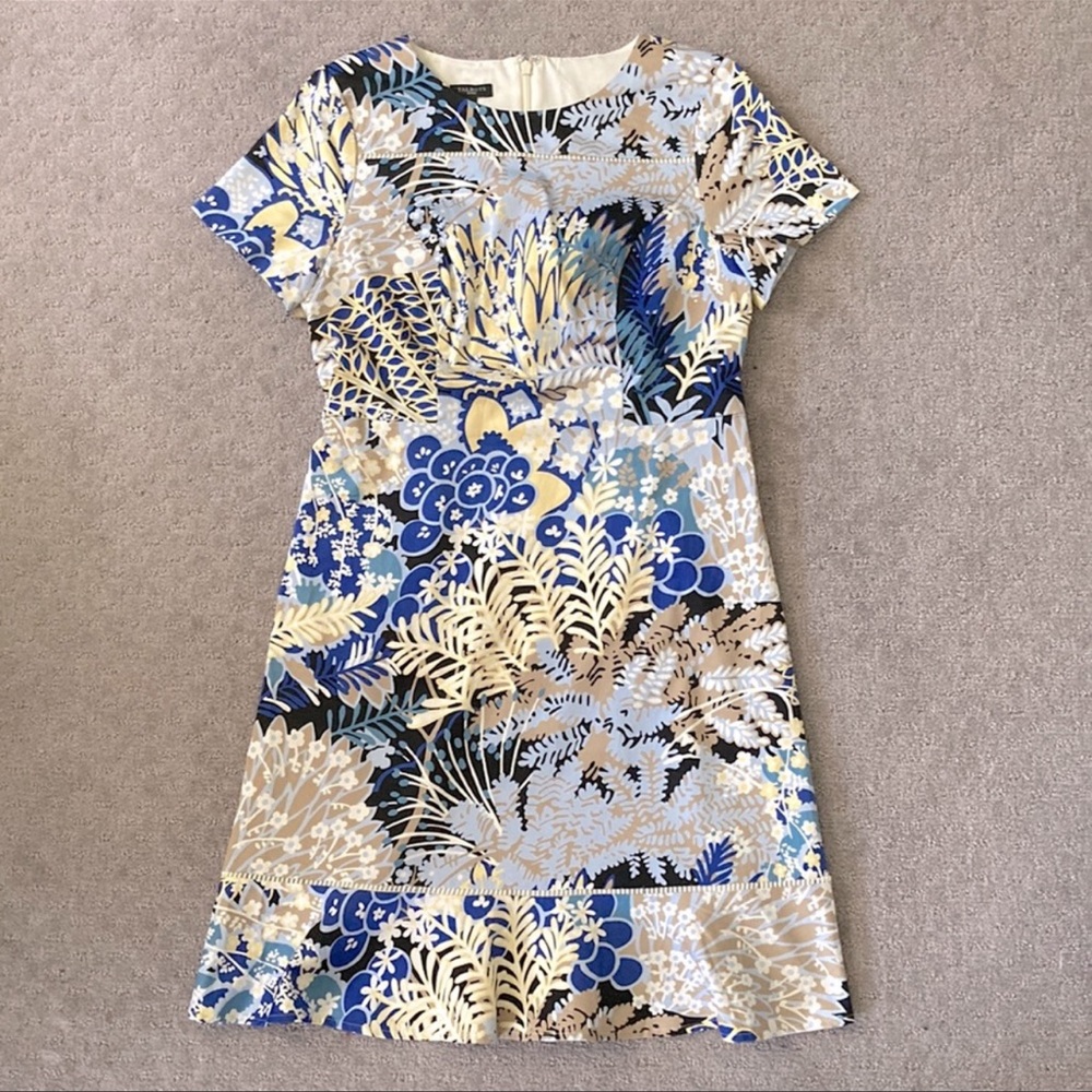 NWOT Talbots blue botanical sheath dress